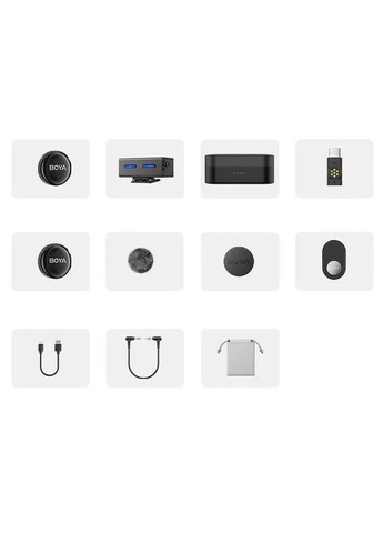 Микрофон двойной беспроводной с ИИ в кейсе для телефона/камеры Type-C BOYALINK 3-02 Boya (369673505)