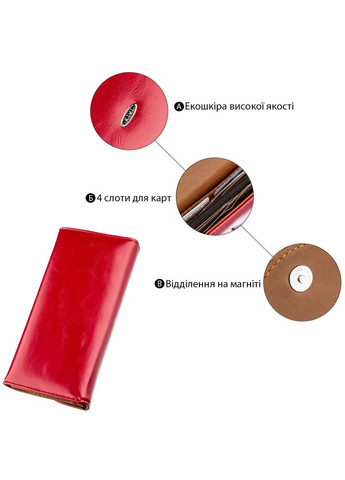 Гаманець жіночий з гладкою екокожі 19072 Яскраво KIVI (331907185)