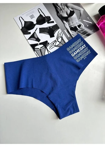 Трусики-чики женские бесшовные PINK синие M Victoria's Secret (316659226)