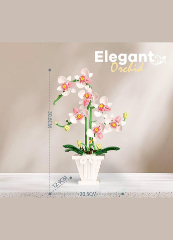 Конструктор цветок орхидея 718 деталей в горшке белый (519) Elegant (332181750)