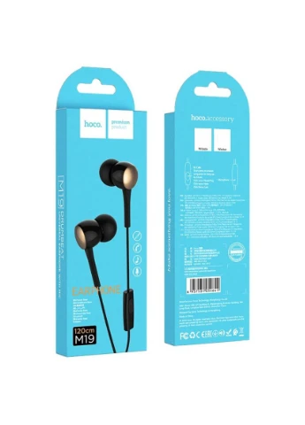 Наушники M19 Drumbeat universal earphone with mic Black Hoco (302661904)