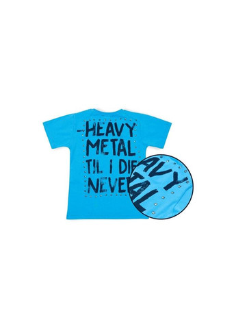 Голубая летняя футболка детская "rock" (7181-152b-blue) Haknur