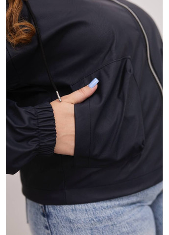 Темно-синяя демисезонная женская куртка из эко-кожи. Україна