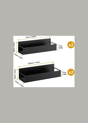 Магнітний органайзер для спецій 4 в 1 для холодильника Magnetic Spice металеві полиці для спецій No Brand (342717041)