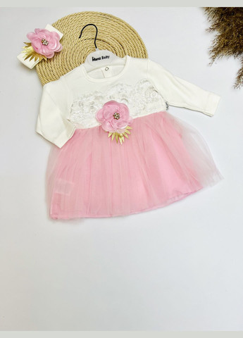 Світло-рожева сукня для дівчаток з пов'язкою на голову Murat baby (279537772)