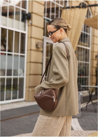 Женская сумка кроссбоди через плечо из экокожи Шоколадная (2922018520) Sambag (366091862)