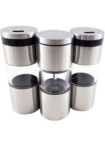 Набор для специй мельница и 2 контейнера с магнитами для соли и перца кулинарные принадлежности Kamille (368989175)