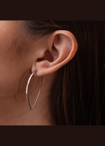 Серебряные серьги Клео с фианитами 4991 Oniks (264022959)