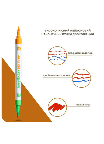 Двухсторонние акриловые маркеры, 12 шт. (24 цвета), для бумаги, стекла, дерева No Brand (344573433)