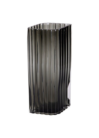 Ваза для квітів зі скла, декоративна, прямокутна, сіра, 28 см HP-1703 Yiwu (353502551)