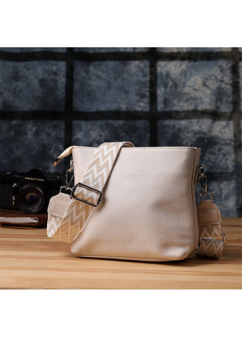 Сумка кросс-боди через плечо женская из натуральной кожи средняя Белый 38191 Vintage (361970415)