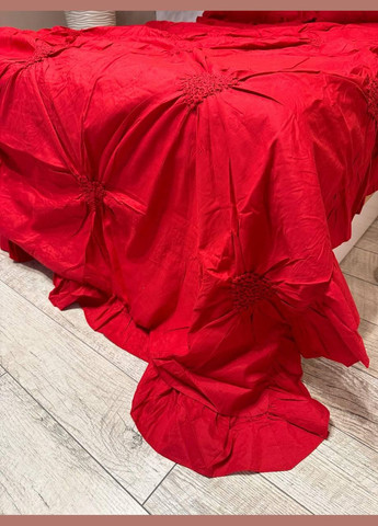 Постільна білизна Євро 200х220 наволочка 70х70 2шт Червоний (П4-satin-zhatka-ser-008-01) No Brand (348094968)