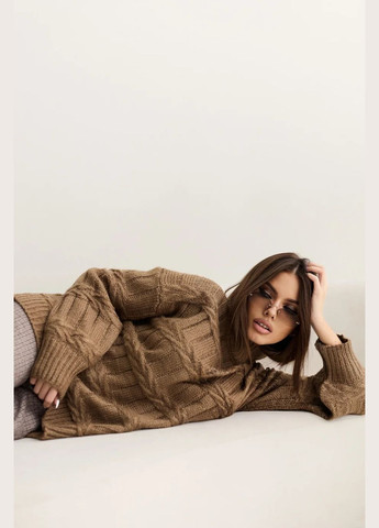 Кофейный демисезонный свитер пуловер Seventeen