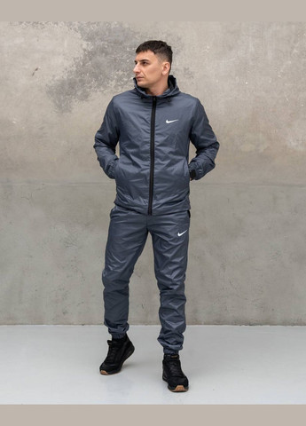 Графитовый демисезонный костюм водоотталкивающая европлащевка подкладка – нейлон No Brand