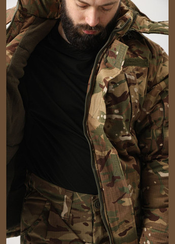 Тактический зимний бушлат мультикам рип-стоп,военный водоотталкивающий армейский бушлат мультикам Undolini (346529822)