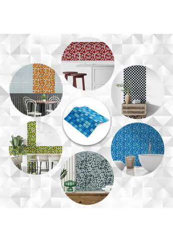 Мозаїка з декоративного скла 298х298х4,5мм Блакитна SW-00002354 love-shopping Sticker Wall (354658482)