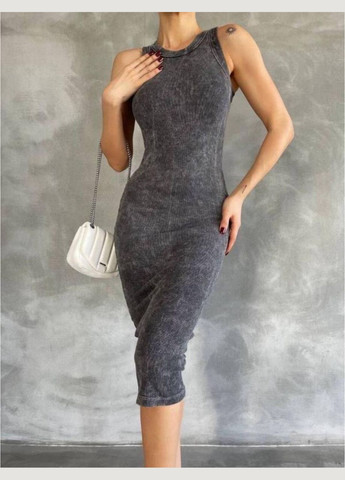 Графитовое 💯❤️хит сезона!! стильное платье-варенка 🖤❤️ No Brand