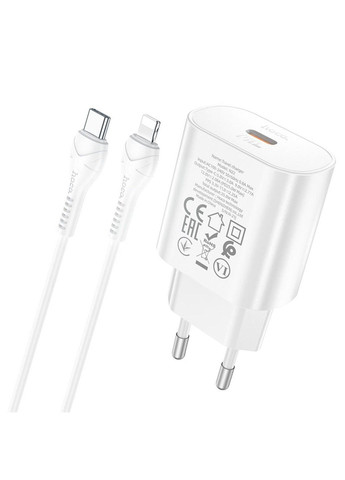 Сетевое зарядное устройство N22 Jetta PD25W Charger Set (Type-C to iP)(EU) White Hoco (369456826)