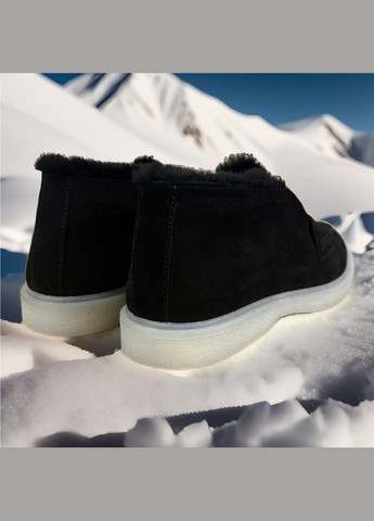 Зимние лоферы высокие замшевые Marandi без декора из натуральной замши