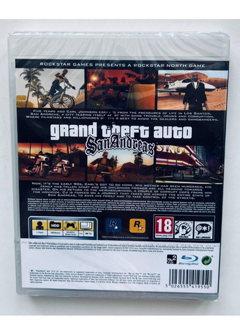 Grand Theft Auto San Andreas, английская версия – диск для PlayStation 3 Sony (355804012)