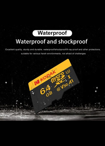 Карта памяти micro SD 64Gb U3 A1 class 10+ адаптер SD Kodak (296491878)