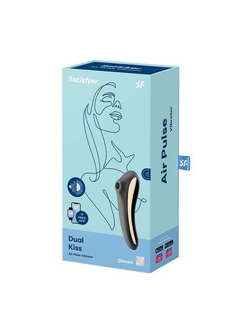 Вакуумный стимулятор с вибрацией Dual Kiss Black Satisfyer (297516810)