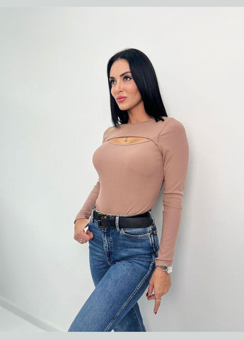 Трикотажна кофта з розрізом на грудях Fashion Girl (300850184)