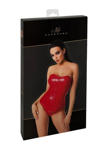 Красный демисезонный корсет f355 red powerwetlook corset Noir Handmade