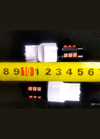 Светодиодная лампа LED T20 W21W 7440 3030 15SMD LENS красный No Brand (306630849)