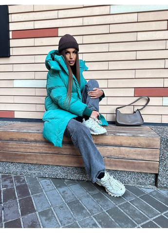 Зеленый демисезонный Пуховик Style Point