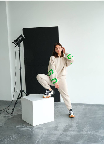 Костюм Chicago,дорога Турецька трьохнитка Пенʼє,манжети рабана,кофта оверсайз з подвійним картонним,високі штани Україна (365671639)