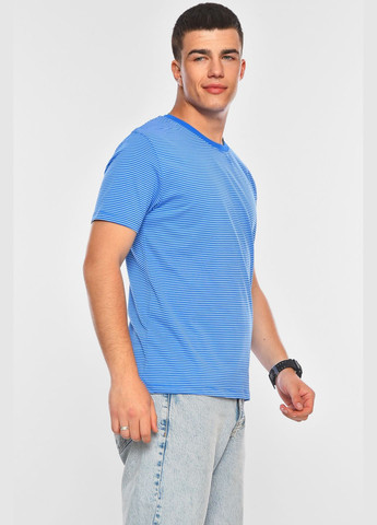 Голубая футболка мужская полубатальная голубого цвета Let's Shop