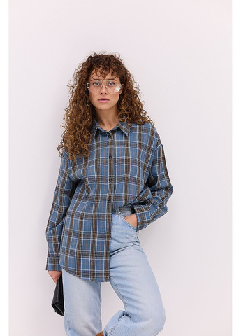 Жіноча картата сорочка блакитного кольору Arjen (361056948)