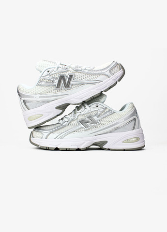 Белые демисезонные кроссовки мужские и женские new balance 740v2 white grey | нью беланс 740 белые No Brand