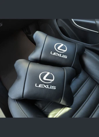 Набір автоподушок Lexus шкіра Італія+ подарунок, Автоподушки Лексус з вишивкою No Brand (385277004)