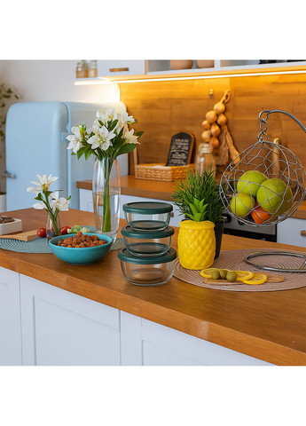 Набір контейнерів ємностей для їжі зі скла з кришками 3 шт. S&T (330579671)