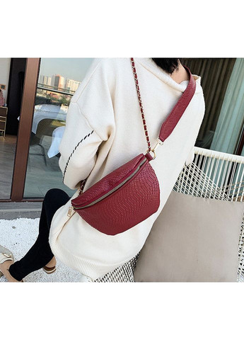 Женская бананка сумочка на грудь из экокожи коричневая ProDobro (363258996)