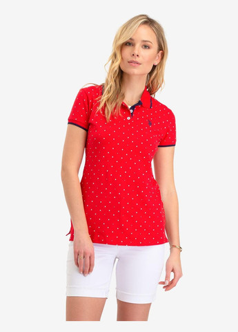 Жіноча футболка поло RACING RED XS червона U.S. Polo Assn. (294754040)