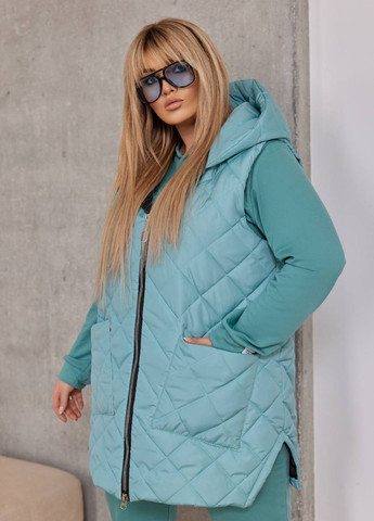 Костюм трійка: джогери, світшот та стильний подовжений жилет Україна (322504669)