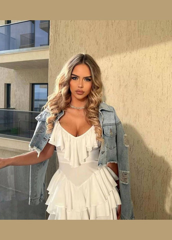 Белое праздничный платья No Brand однотонное