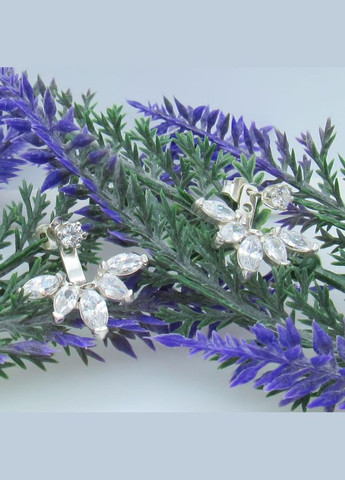 Срібні сережки джекети "Рішучість" No Brand (350667184)