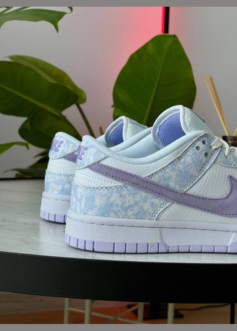 Цветные всесезонные кроссовки Vakko Nike Dunk Low Purple Pulse White/ Light Blue DM9467-500