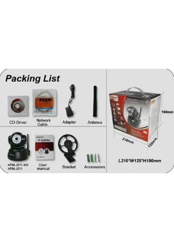 IP камера Apexis APM-J011-WS (Чорна) No Brand (332636983)