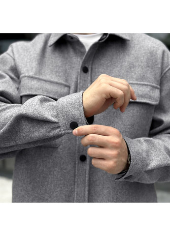 Светло-серая повседневный рубашка Pobedov