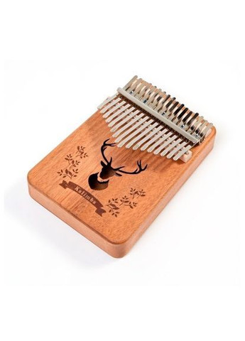 Калімба з резонатором Перкусія Пальчикове піаніно 17 клавіш Коричневий з Візерунком Олень K-17-05K No Brand (371647936)