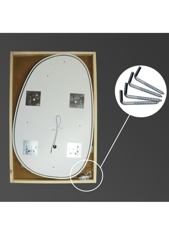 Зеркало ассиметричное деревянное с LED-подсветкой Natural Dark Ясень 55x85 см Luxury Wood Dali (369547169)