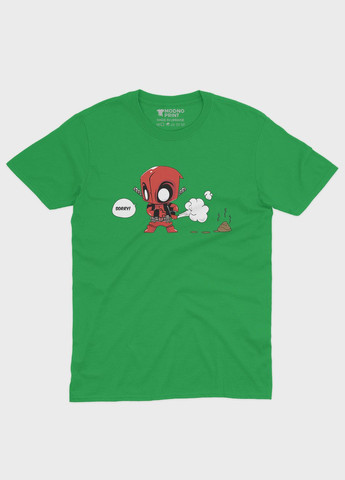 Зелена демісезонна футболка для хлопчика з принтом антигероя - дедпул (ts001-1-keg-006-015-032-b) Modno