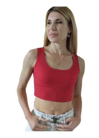 Коротка майка топ в рубчик червона Capricious 072 (335077617)