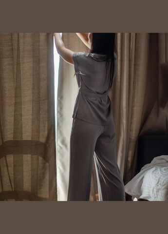 Сіра сатиновий комплект сірого кольору для дому PAPLYK