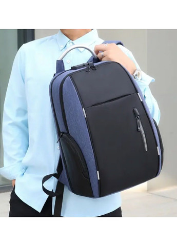 Міський повсякденний рюкзак з кодовим замком світловідбиваючими вставками кишенею для ноутбука 44х30х17 см (481722-Prob) Синій Unbranded (365657966)